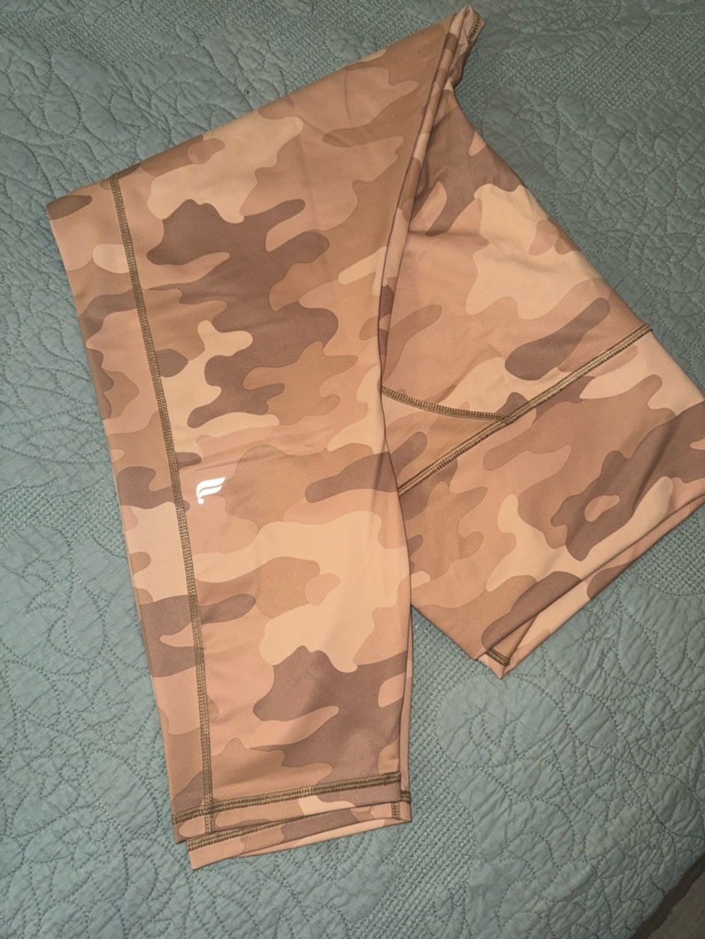 Fabletics Beige Camo High-Waist Leggings - Picture 3 of 5